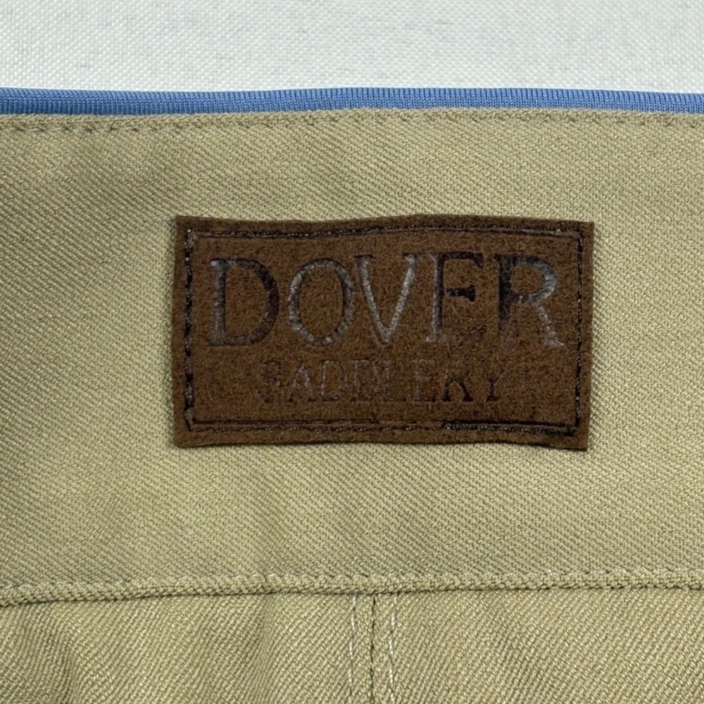 Dover Saddlery Riding Breeches Wellesley Tan Cornflower Knee Patch Size 16 - Picture 14 of 14